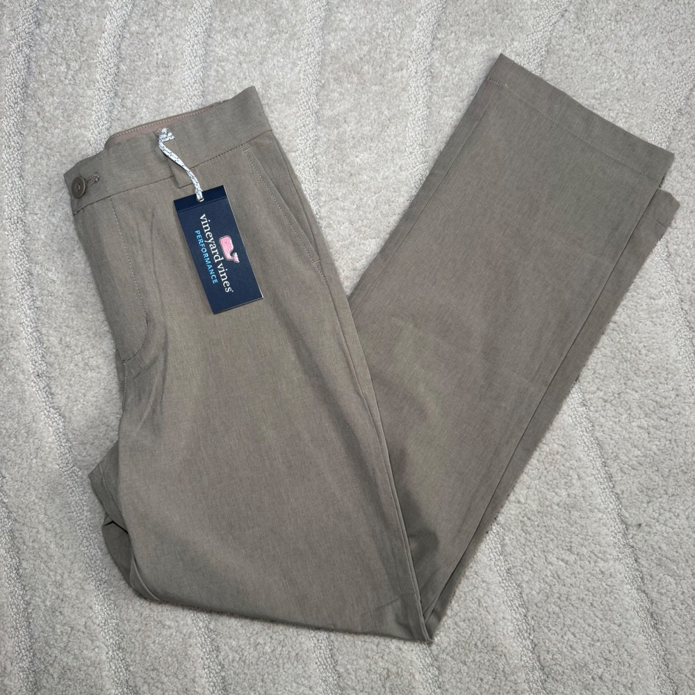 NWT Vineyard Vines Boys Performance Breaker Pants Khaki Size 14 Chino Slacks